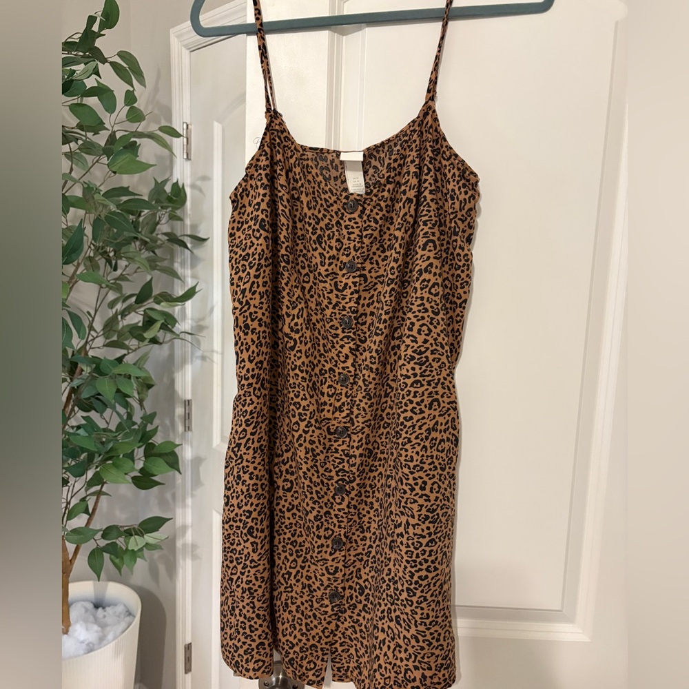 H&M Brown and Black Animal Print Dress